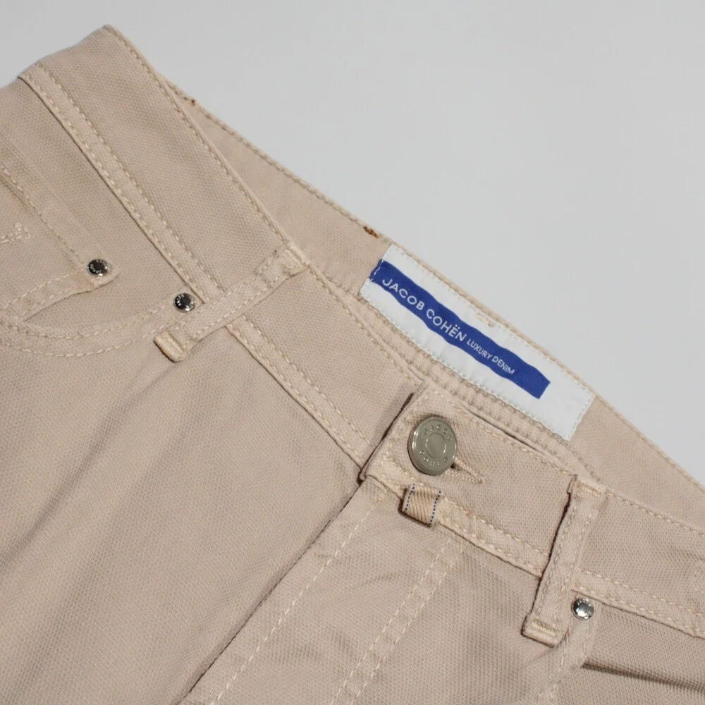Jacob Cohen NWT 5 Pocket Jean Cut Pants Size 30 US Slim Fit Bard in Beige Cotton